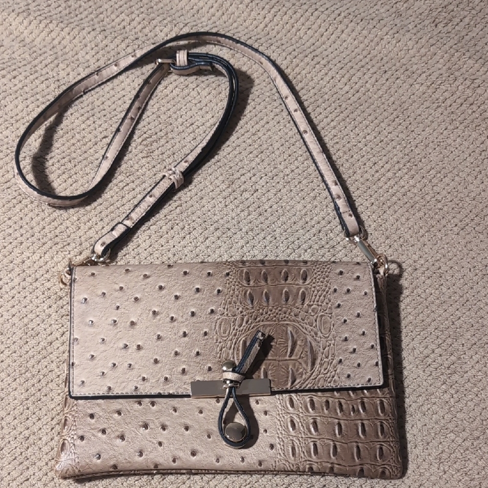 Tan Faux Leather Women's Clutch